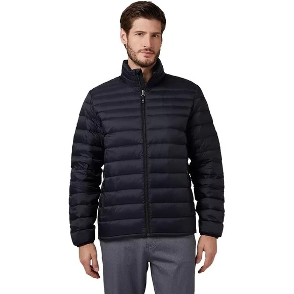 32 Degrees Men's Down Jacket M Black Packable Lightweight Water & Wind Resistant - Picture 1 of 16